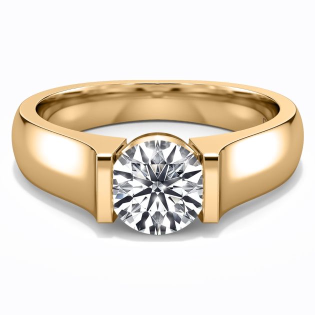 Norem de Danhov tension style engagement ring in 14K yellow gold 