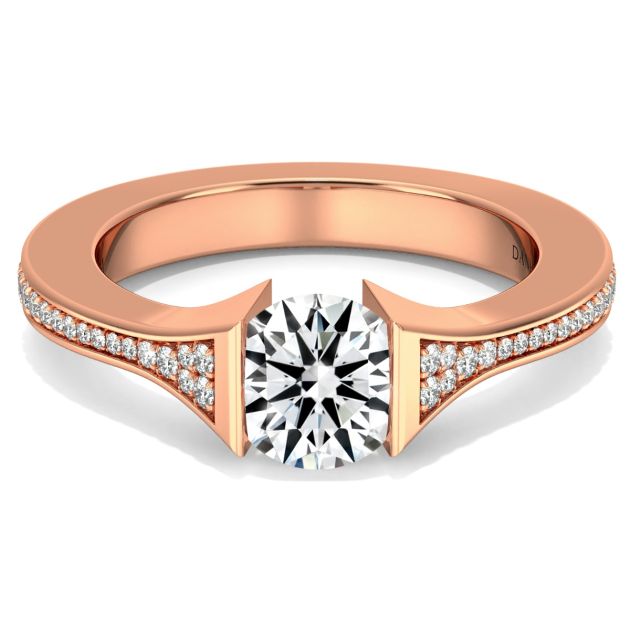 Danhov Tension Engagement Ring in 14k Rose Gold