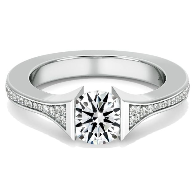 Danhov Tension Engagement Ring in 14k White Gold