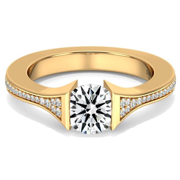 Danhov Tension Engagement Ring in 14k Yellow Gold