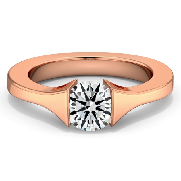 Danhov Tension Engagement Ring in 14k Rose Gold