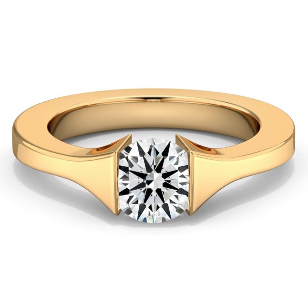 Danhov Tension Engagement Ring in 14k Yellow Gold