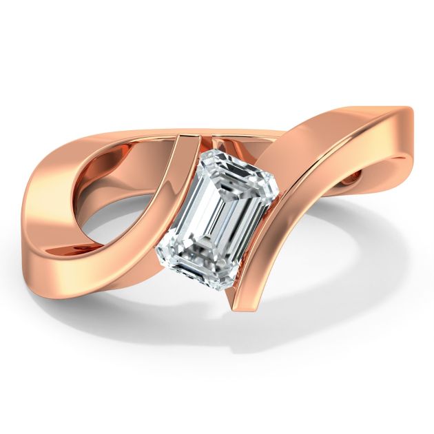 Danhov Tension Engagement Ring in 14k Rose Gold