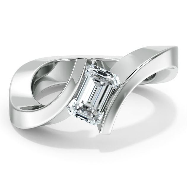 Danhov Voltaggio Unique Engagement Ring in 14k White Gold