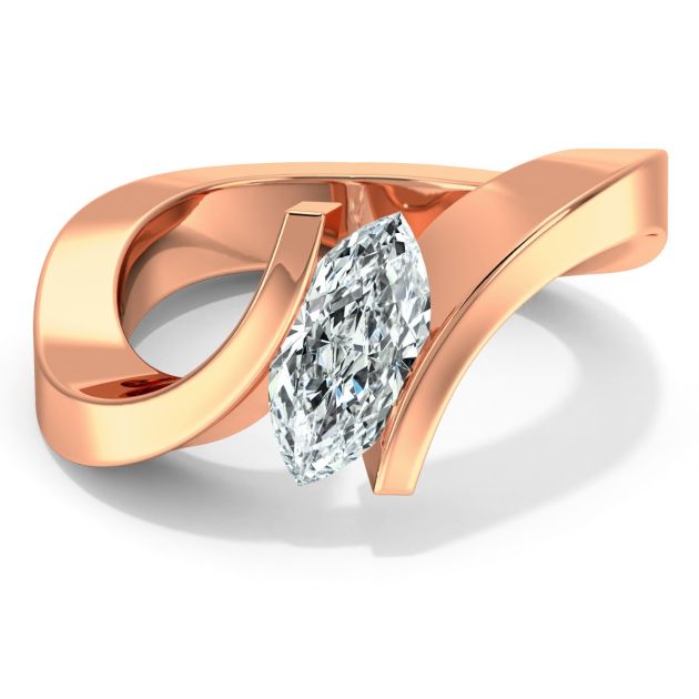 Danhov Tension Engagement Ring in 14k Rose Gold