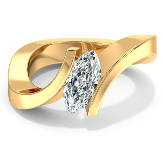 Danhov Tension Engagement Ring in 14k Yellow Gold