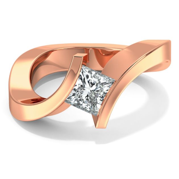 Danhov Tension Engagement Ring in 14k Rose Gold