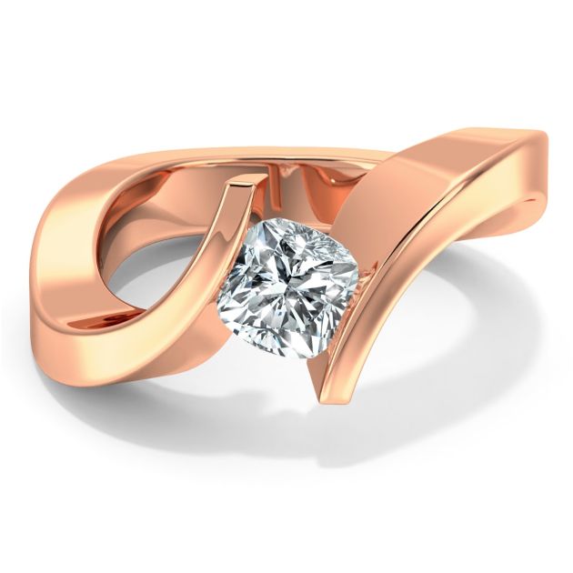 Danhov Tension Engagement Ring in 14k Rose Gold