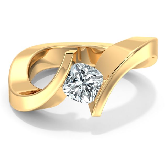 Danhov Tension Engagement Ring in 14k Yellow Gold
