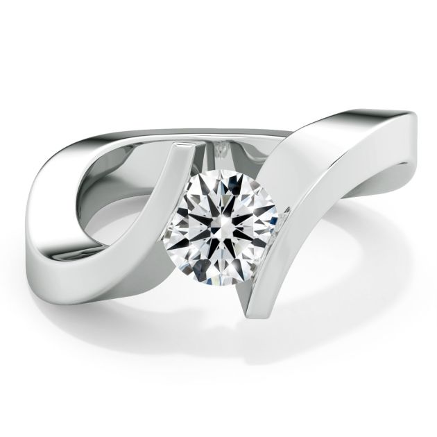 Danhov Voltaggio Unique Engagement Ring in 14k White Gold