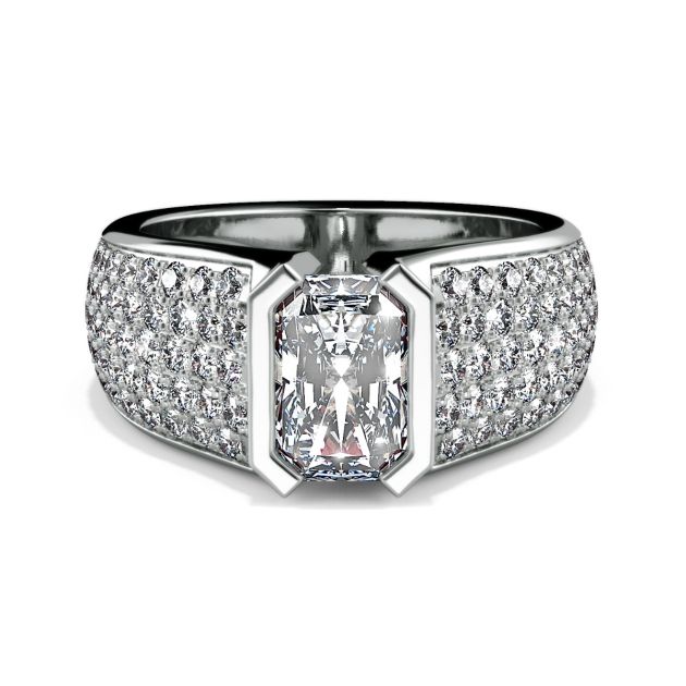 Danhov Voltaggio Diamond Engagement Ring in 14k White Gold