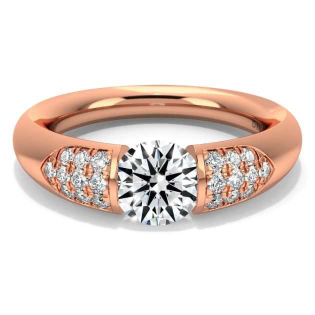 Danhov Voltaggio Tension Set Engagement Ring in 14k Rose Gold