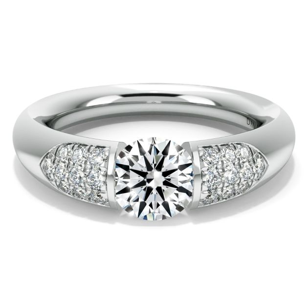 Danhov Voltaggio Tension Set Engagement Ring in 14k Rose Gold