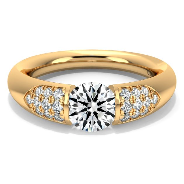 Danhov Voltaggio Tension Set Engagement Ring in 14k Rose Gold