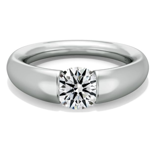 Danhov Voltaggio Single Shank Tension Engagement Ring in 14k White Gold