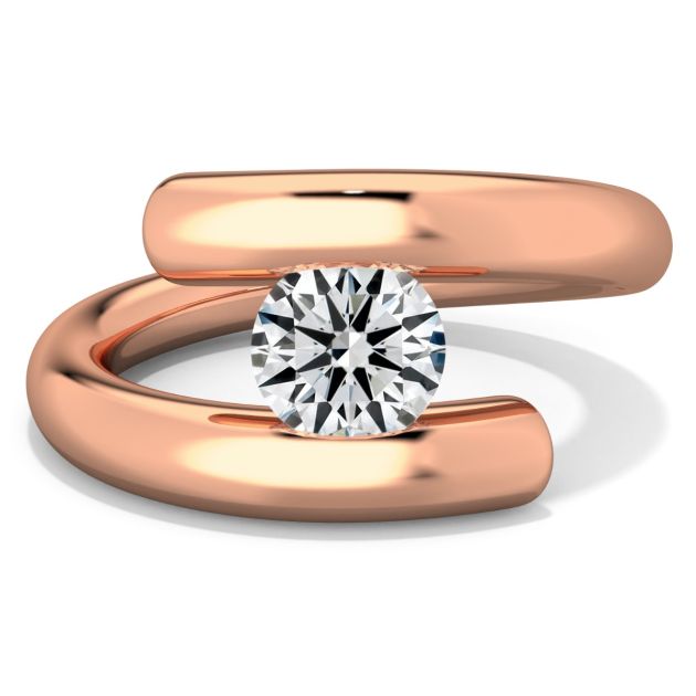 Danhov Tension Engagement Ring in 14k Rose Gold