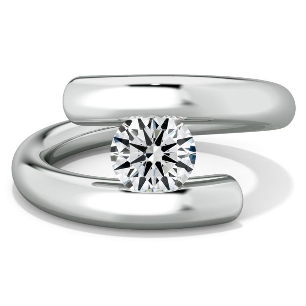 Danhov Tension Engagement Ring in 14k White Gold