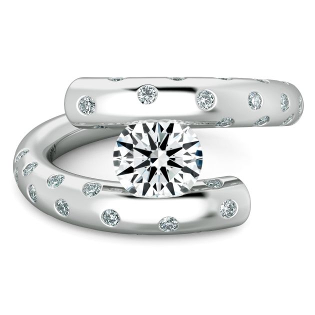 Danhov Tension Engagement Ring in 14k White Gold