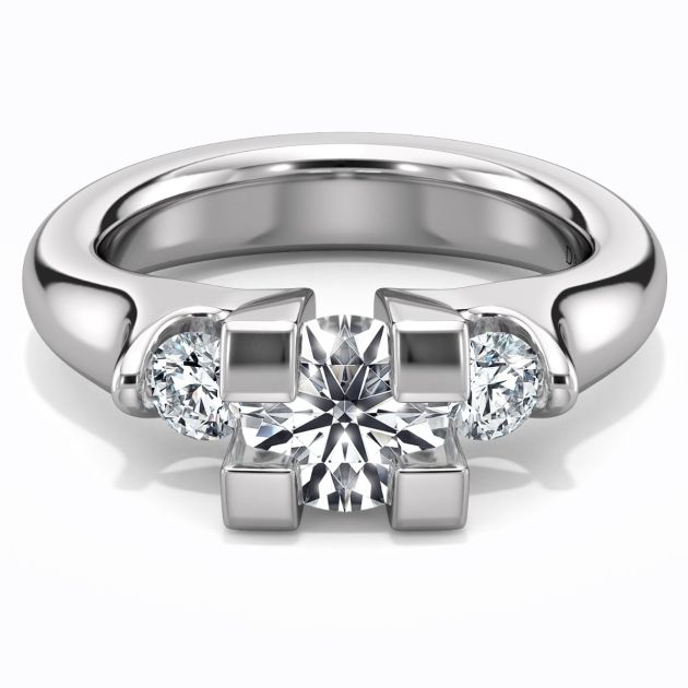 Danhov Tension Engagement Ring in 14k White Gold