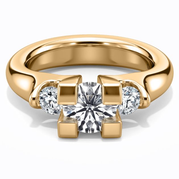 Danhov Tension Engagement Ring in 14k yellow Gold