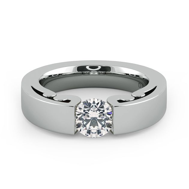 Danhov Voltaggio Tension Set Engagement Ring in 14k White Gold