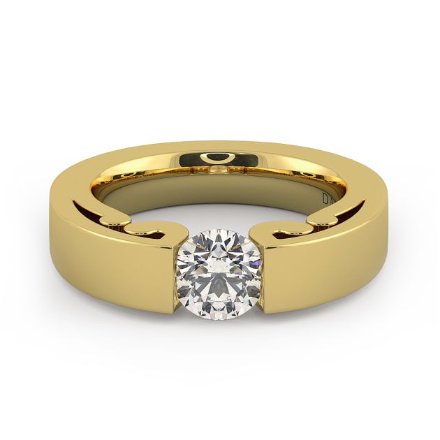 Danhov Voltaggio Tension Set Engagement Ring in 14k Yellow Gold