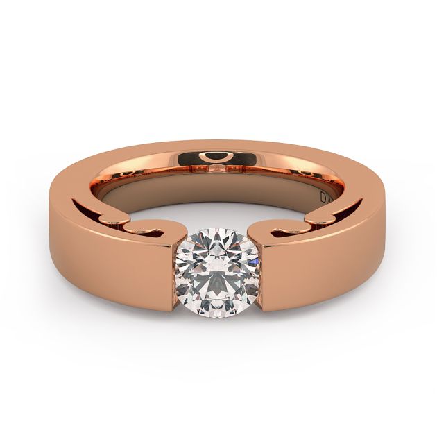 Danhov Voltaggio Tension Set Engagement Ring in 14k Rose Gold