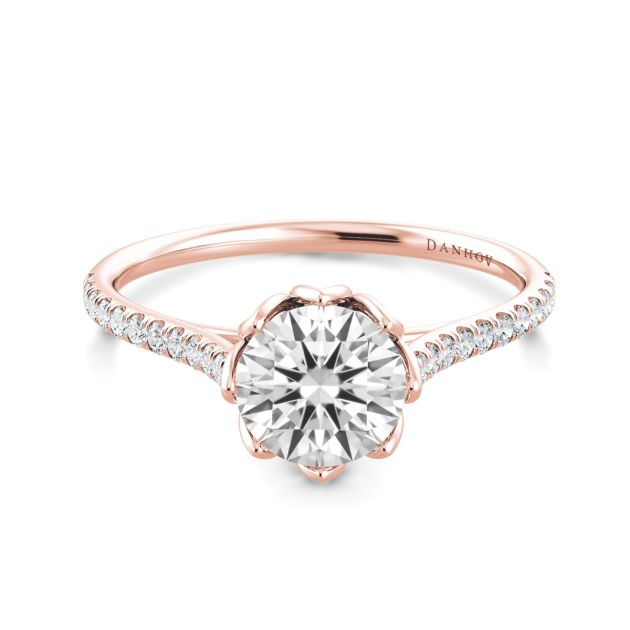 Danhov Classico Solitaire Diamond Engagement Ring in 14k Rose Gold