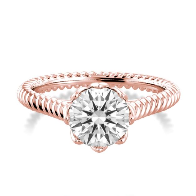 Danhov Classico Delicate Engagement Ring in 14k Rose Gold