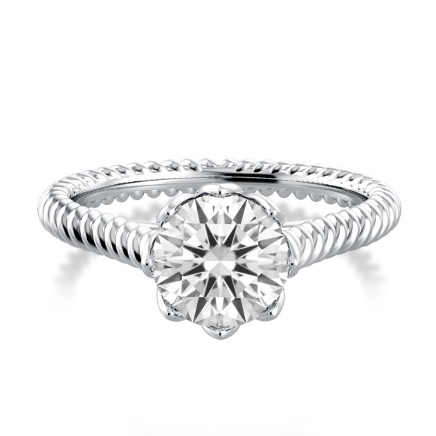 Danhov Classico Delicate Engagement Ring in 18k White Gold