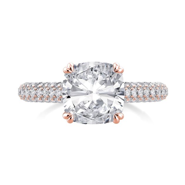 Danhov Classico Diamond Engagement Ring in 18k Rose Gold