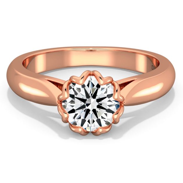 Danhov Classico Handcrafted Diamond Engagement Ring in 14k Rose Gold
