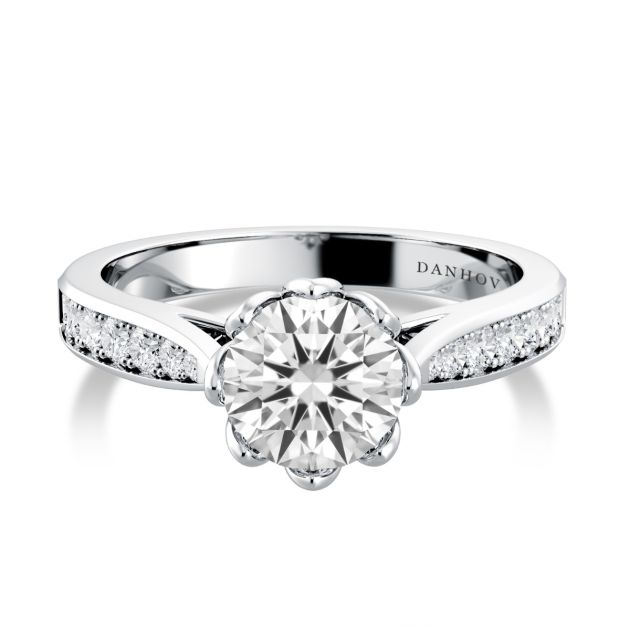 Danhov Classico Engagement Ring in 18k White Gold