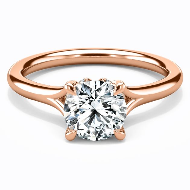 Danhov Classico Halo Engagement Ring in 14k White Gold