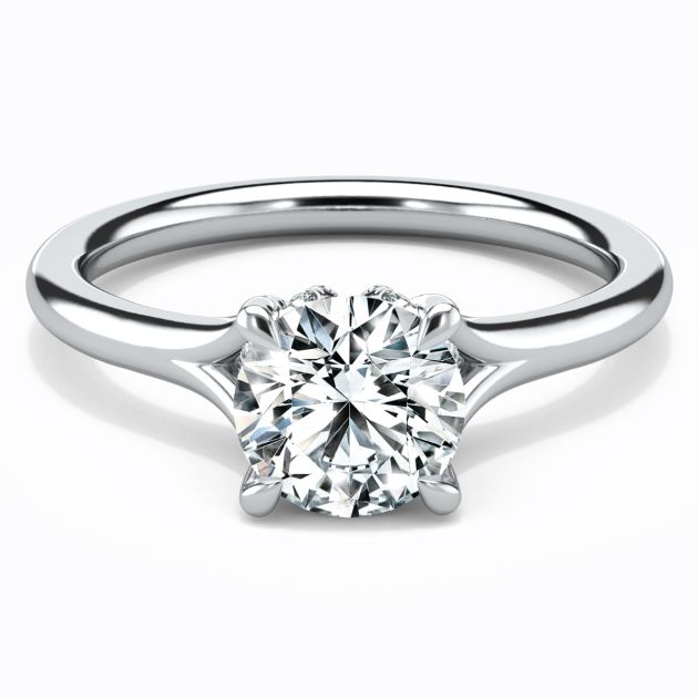 Danhov Classico Halo Engagement Ring in 14k White Gold