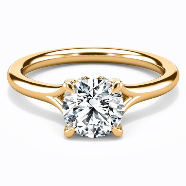 Danhov Classico Halo Engagement Ring in 14k Yellow Gold