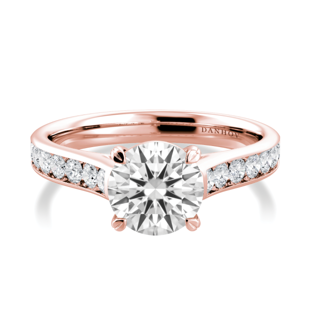 Danhov Classico Diamond Engagement Ring in 14k Rose Gold