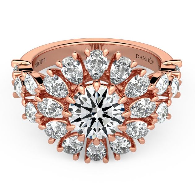 Danhov Classico Grand Diamond Engagement Ring in 18k Rose Gold