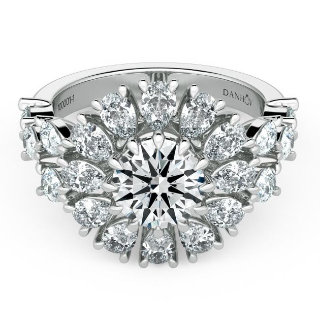 Danhov Classico Grand Diamond Engagement Ring in 14k White Gold