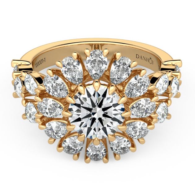Danhov Classico Grand Diamond Engagement Ring in 14k Yellow Gold