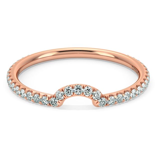 Danhov Classico Unique Handmade Curvy Wedding Band in 18k Rose Gold