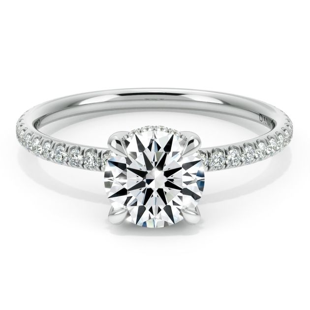 Danhov Classico Unique Handmade Engagement Ring in 18k White Gold