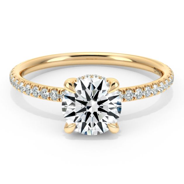 Danhov Classico Unique Handmade Engagement Ring in 18k Yellow Gold