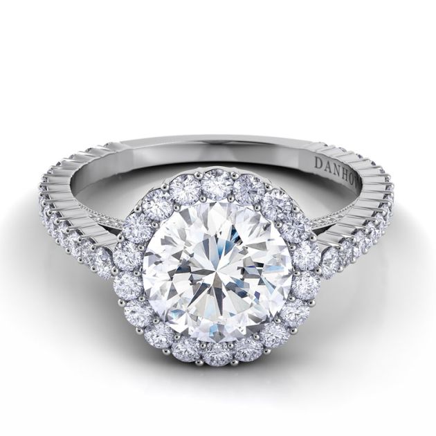 Danhov Carezza Award Winning Engagement Ring in 14k White Gold