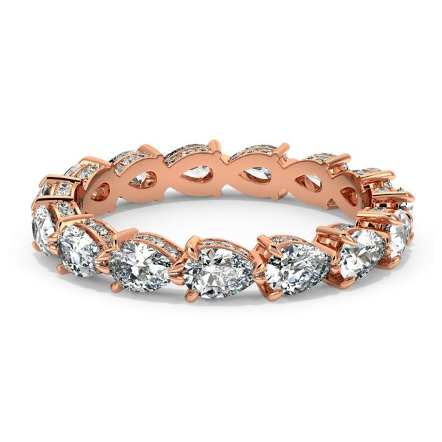 Danhov Eternita Pear Cut Diamond Women's Wedding Ring in 18k Rose Gold