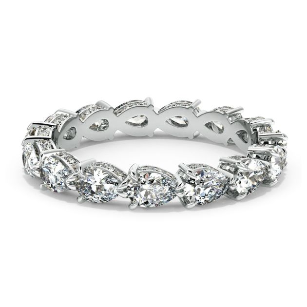 Danhov Eternita Pear Cut Diamond Women's Wedding Ring in 14k White Gold