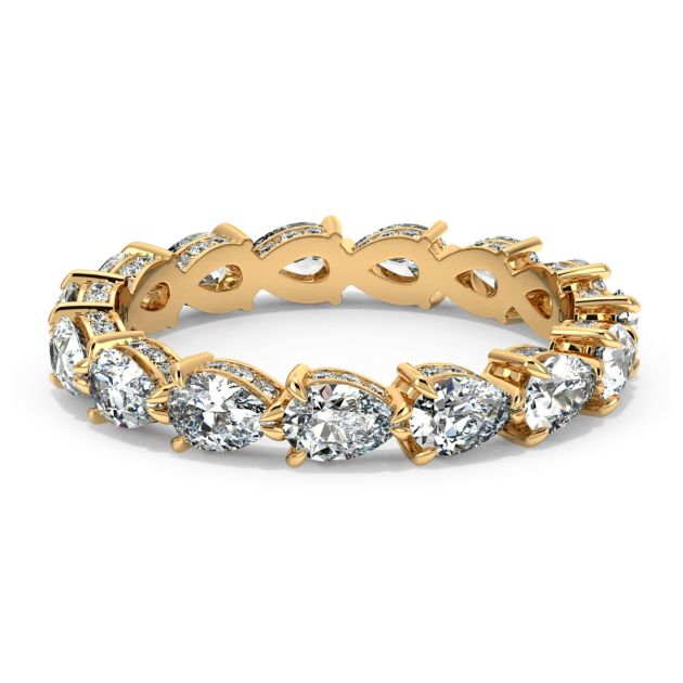 Danhov Eternita Pear Cut Diamond Women's Wedding Ring in 14k Yellow Gold