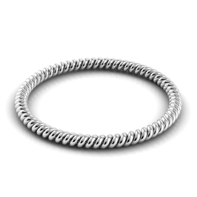 Danhov Eleganza Braided Wedding Band for Her in 14k White Gold