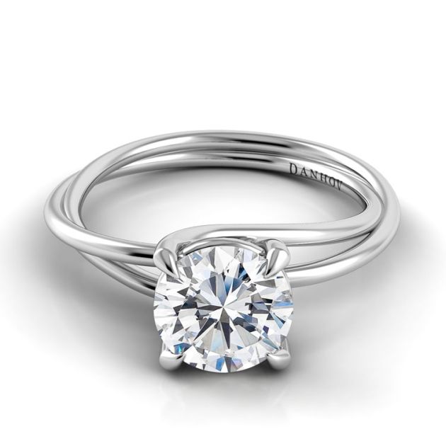 Danhov Eleganza  Braided Engagement Ring in 14k White Gold