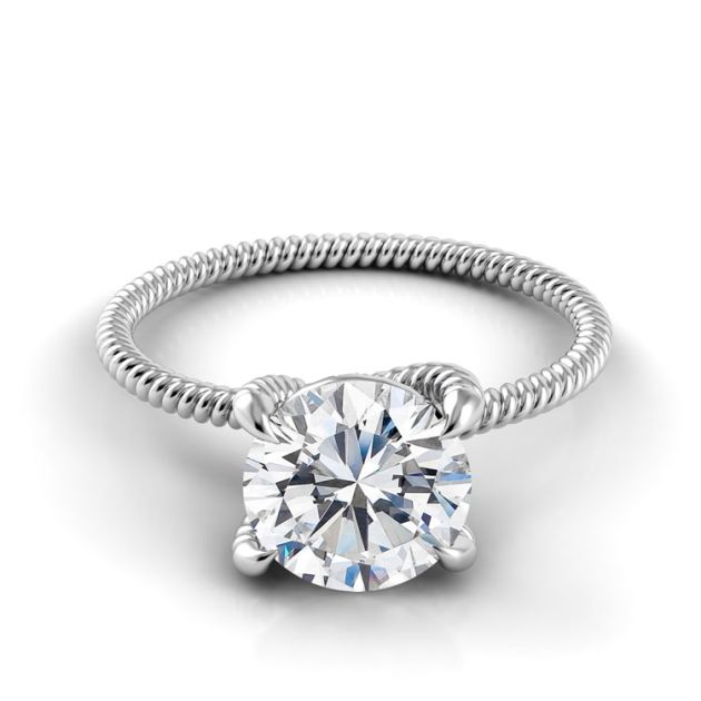 Danhov Eleganza Braided Engagement Ring in 14k White Gold